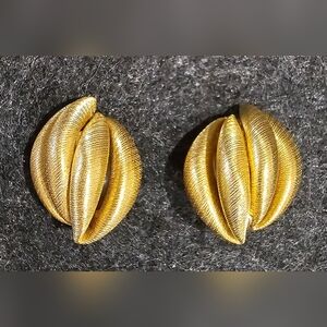 Elegant Gold Tone Clip-On Earrings